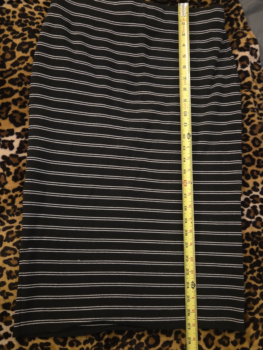 White House Black Market Black and White Striped Pencil Skirt
